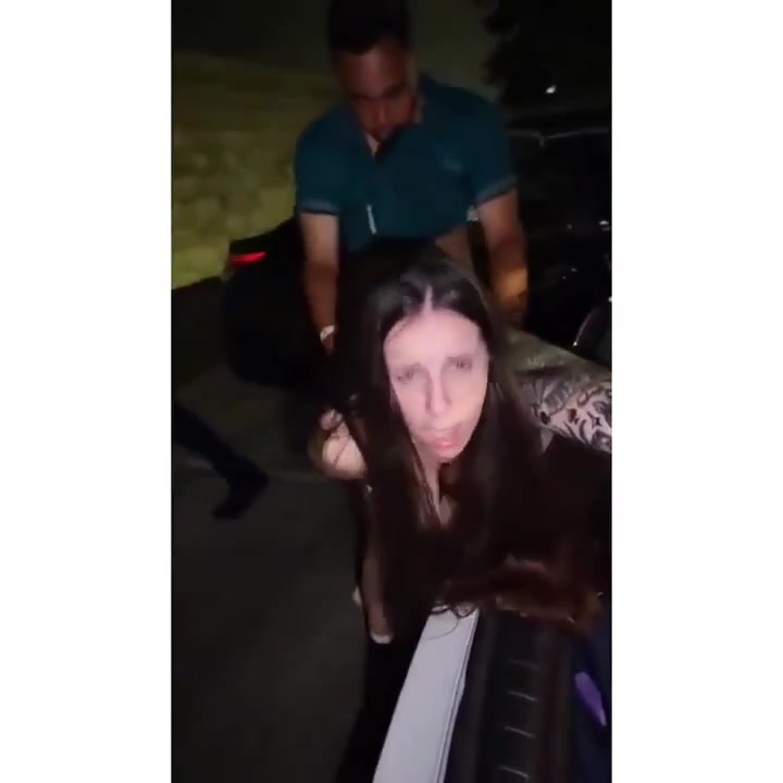 Slut takes 2 dicks outside the club