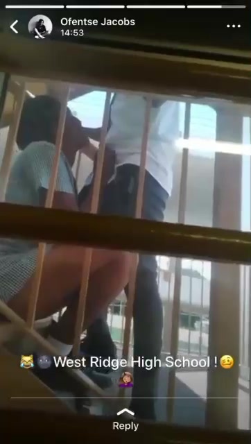 West Ridge high school blowjob on stairs